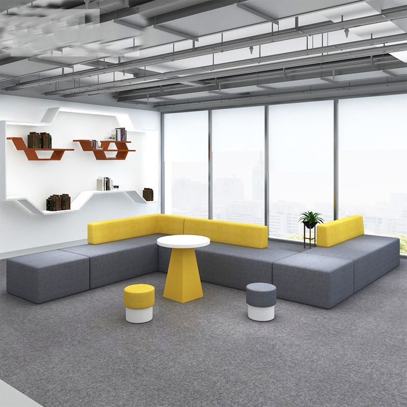 Simple and modern reception and negotiation lounge area sofa creative leisure sofa combination corner fabric office
