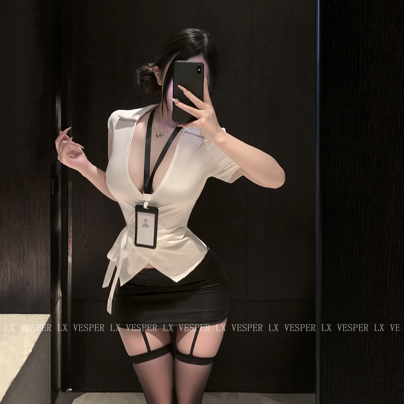 Lx Late Night Secretary Uniform Pajamas Mature Sexy Cosplay Nightdress Ol Bodycon Skirt Pure Desire Atmosphere Set Lx Late Night Secretary Uniform Pajamas Mature Sexy Cosplay Nightdress Ol Bodycon Skirt Pure Desire Atmosphere Set