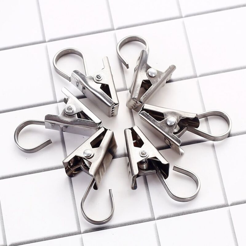 Stainless Steel Curtain Clips, Buckles, Hanging Rings, Hooks, Accessories, Storage, Drying, Thickened, Strong Bed Curtain, Shower Curtain Small Clips