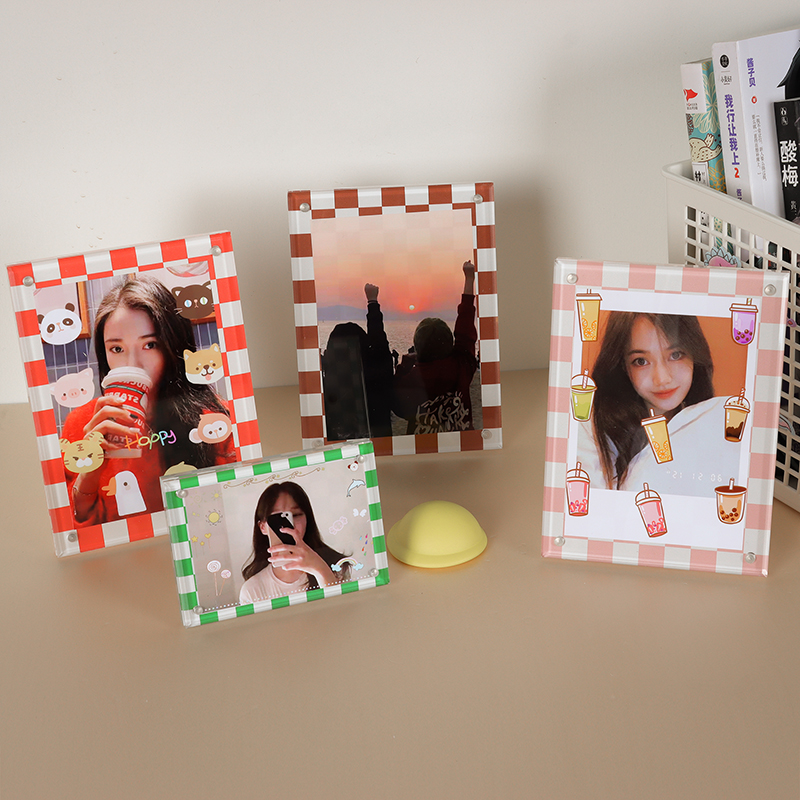 Press - grade display frame picture frame frame deck red creative magnetic magnetic 56 inch transparent photo display frame