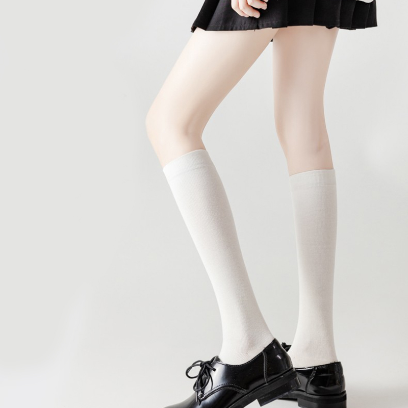 JK white calf socks all-match style 1 pair of student socks