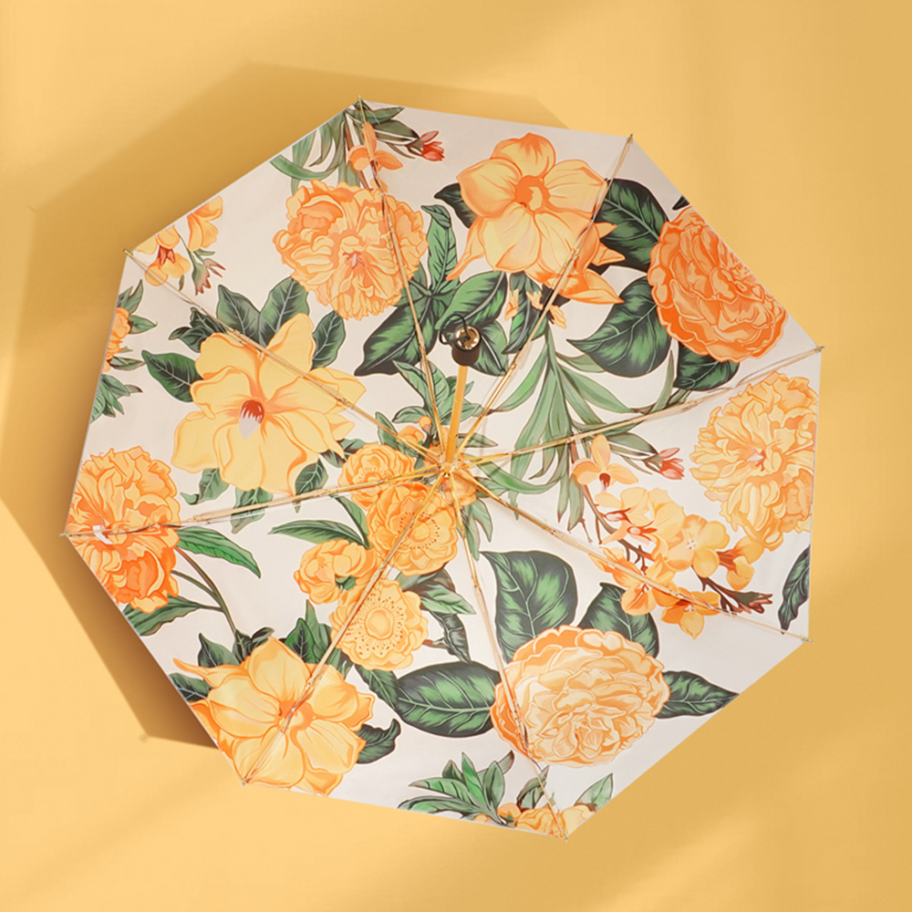 Japan Direct Mail CK Sunshade Female Super Sun Protection UV UV Fold Clear Rain Dual-use Black Glue Beach Umbrella upf50 