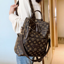 Hong Kong leather shoulder bag womens bag 2021 new net red high-grade fashion soft leather large capacity backpack
