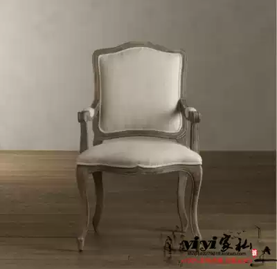 Neoclassical American solid wood old dining chair European retro book chair Dressing chair Cafe antique shop chair