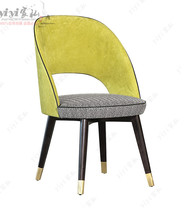 Modern minimalist neoclassical fabric dining chair with high backrest solid wood dining room rear modern chair-like plate room furniture custom-made