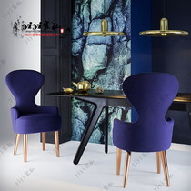 Eu Han Neoclassical Metal Fashion Personality Casual Office Chair Nordic Master Design Dining Chair Bar Chair Leaning Back Chair