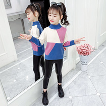 Girls sweater sweater 2023 new Yangtze Childs Sweater Clothes thicken knitted tide