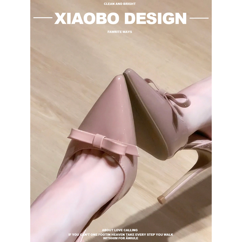 Nude High-Heeled Shoes for Women with Thin Heels, Spring and Summer 2026 New Style, Comfortable and Sexy, Elegant and Stunning Patent Leather Sandals