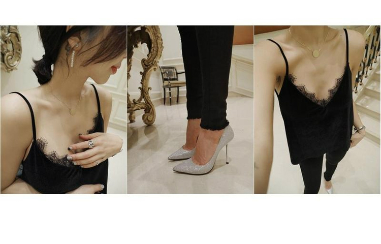 2019 phụ nữ mới lưới đỏ sling nữ bên trong áo gió gió V-cổ gợi cảm thắt lưng đẹp làm đẹp lưng áo phía dưới - Áo ba lỗ thoi trang cong so