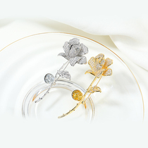 Fetal Hair Rose Brooch Brooch Womens Solid Flowers Cardiothoracic Coat Temperament Betrothed Suit Tire Hair-led Couple