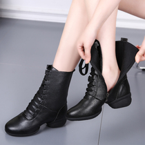 Yang Liping dance shoes wear fashionable four seasons dancing shoes womens leather square dance boots sailors dance shoes boots soft bottom