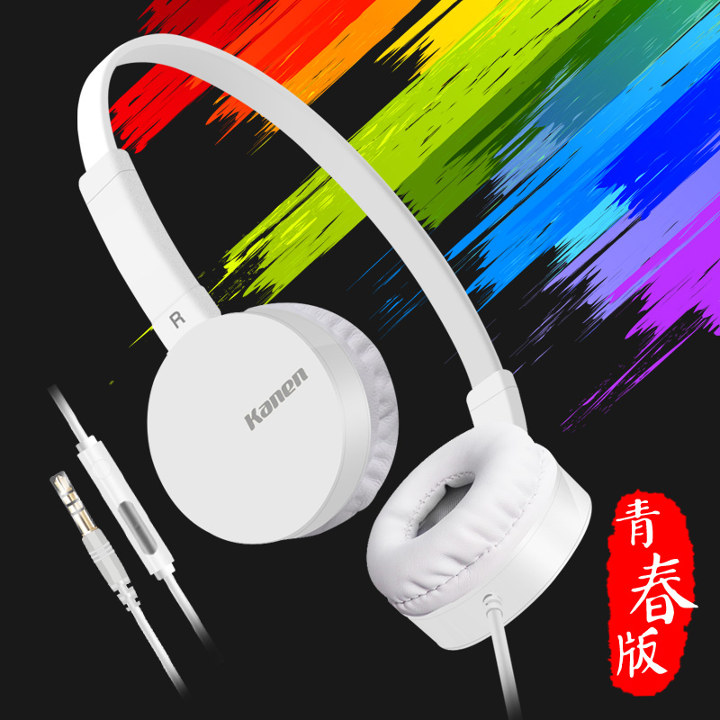 Single-hole notebook headset with microphone Android Apple phone universal wire-controlled headset with wheat head-mounted subwoofer