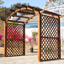 Anti-corrosion wood grape rack Outdoor courtyard Simple wooden house Villa furniture Leisure gazebo Outdoor garden Solid wood promenade