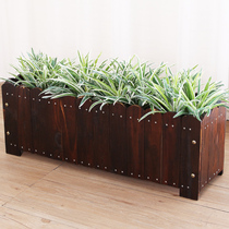 Roof vegetable planting box roof balcony artifact indoor rectangular wooden pot long strip flower slot outdoor gardening