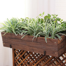 Anticorrosive wood flower box balcony fence with adhesive hook planting box wall-mounted flower trough succulent plant solid wood hanging wall flower pot