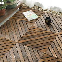 Anticorrosive wood flooring outdoor terrace ground paving full solid wood waterproof garden villa floor tiles ground paving Park self-fighting