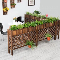 Anticorrosive wood flower pool Rectangular terrace flower trough Balcony flower box Indoor door flower rack outdoor road isolation