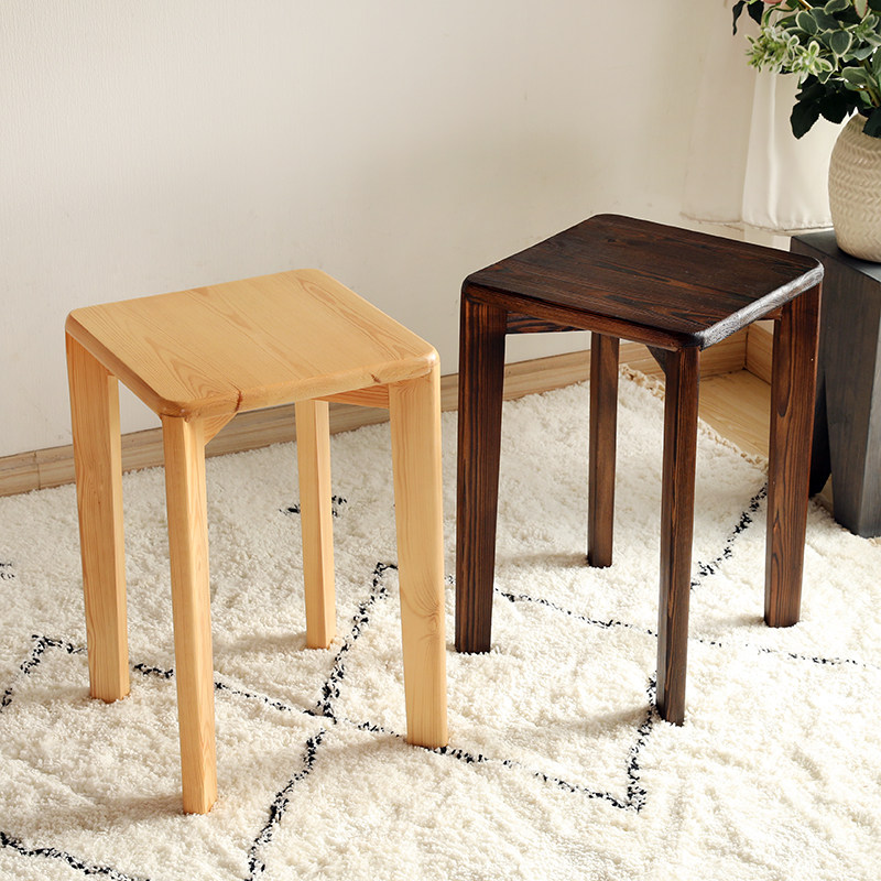 Stool Home Adult Living Room Solid Wood Table Stool Square Stool Nordic Wood Small Bench Bench Short Bench Dining Chair Makeup Stool