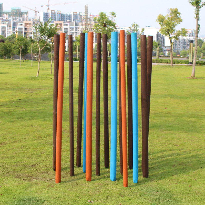 Embalming wood round wood stumps Stump Fence Fence Gardening Outdoor Garden Solid Wood Pointed Colored Cylindrical Wood