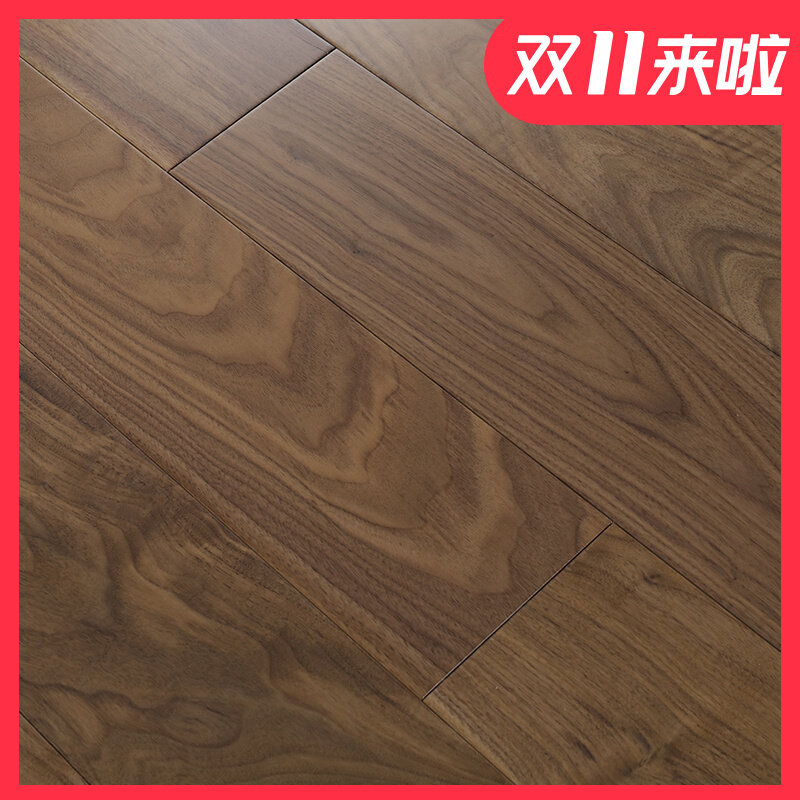 North American black walnut log pure solid wood floor keel-free lock-resistant geothermal floor heating home factory direct sales