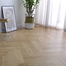 Oak log pure solid wood floor light color herringbone free keel lock floor heating factory direct indoor household