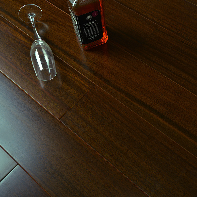 Jiutu Aokan log pure solid wood floor keel-free lock geothermal floor heating Rosewood color household factory direct sales