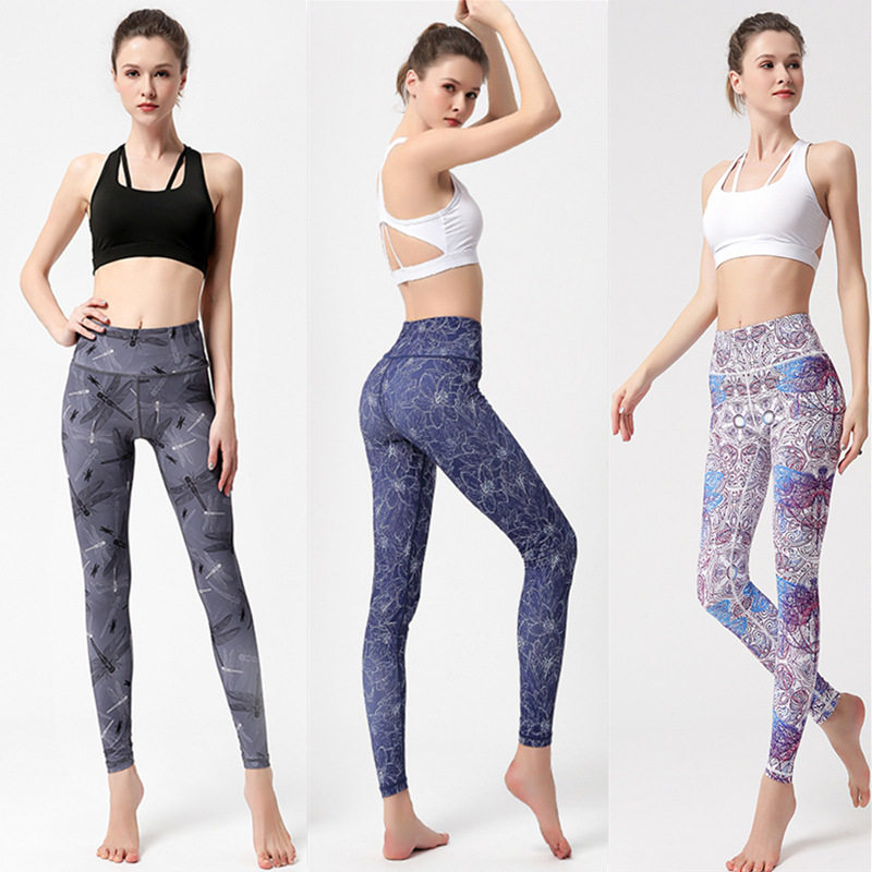 High End Fashion New Fitness Pants Woman High Waist Lifting Hip 90% Pants Speed Dry Sports Running Outside Wearing No-Mark Yoga Pants