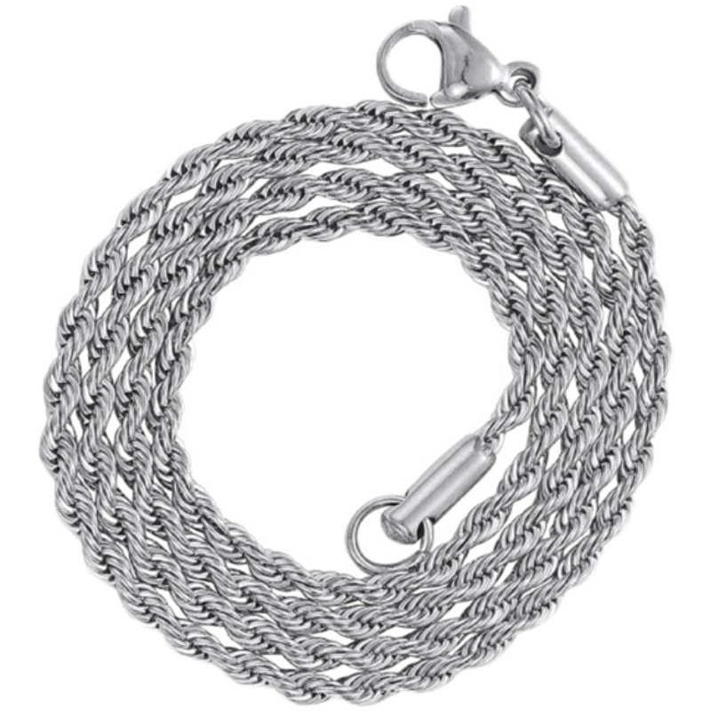 欧美嘻哈不锈钢钛钢麻花链子不掉色Rope chain男女百搭潮绳子链条 5
