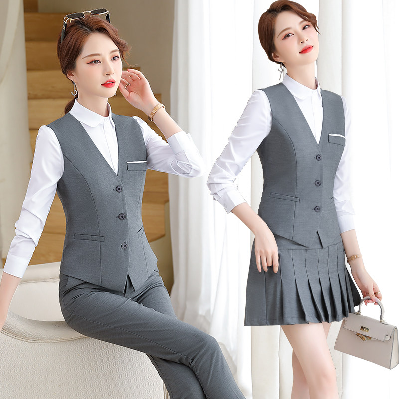 Temperament college style work clothes vest suit female teacher kindergarten work clothes kindergarten teacher garden clothes three-piece autumn clothes