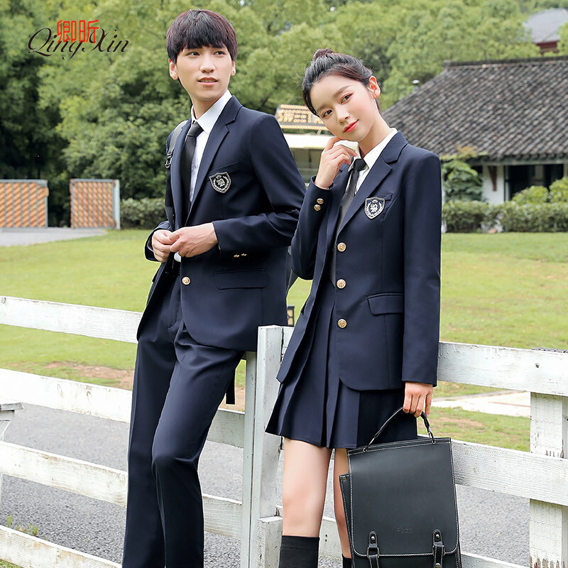 Suit suit men's and women's college style formal dress work clothes dkjk uniform student wear kindergarten work clothes autumn and winter
