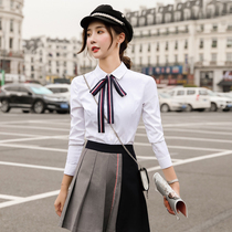 Kindergarten teacher overalls Young teacher garden clothes College style shirt pleated skirt garden clothes suit long-sleeved teacher clothing