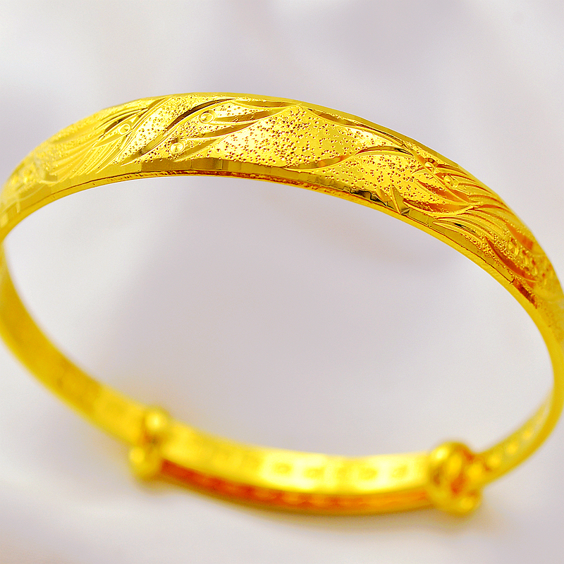 New 18K Dragon and Phoenix Gold Bracelet That Won'T Fade Easily, Hot Trend for Women in 2026, Adjustable and Matte Finish