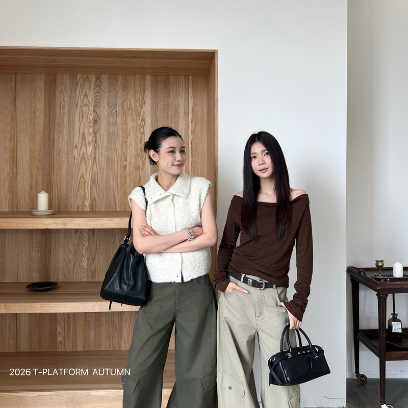 Thirteen Lines T-Platform26005 Wide-Leg Pants for Women, Early Autumn Niche Design, Slimming Straight Casual Long Pants