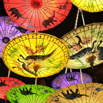 Teili Thai imported hand painted oil paper umbrella dance performance photo photography props umbrella suspended ceiling decoration sunshade