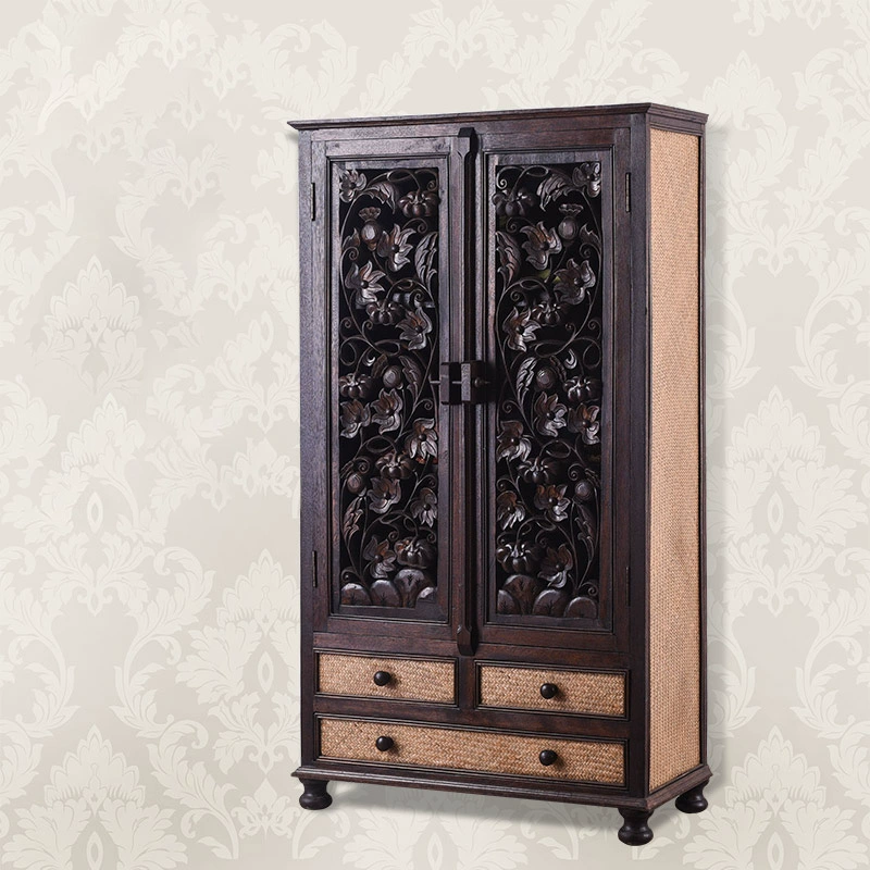 Phong cách Trung Quốc đồ nội thất bằng gỗ rắn phòng ngủ tùy chỉnh retro hai cánh cửa trượt lắp ráp tủ quần áo tủ quần áo tổng thể lưu trữ - Buồng