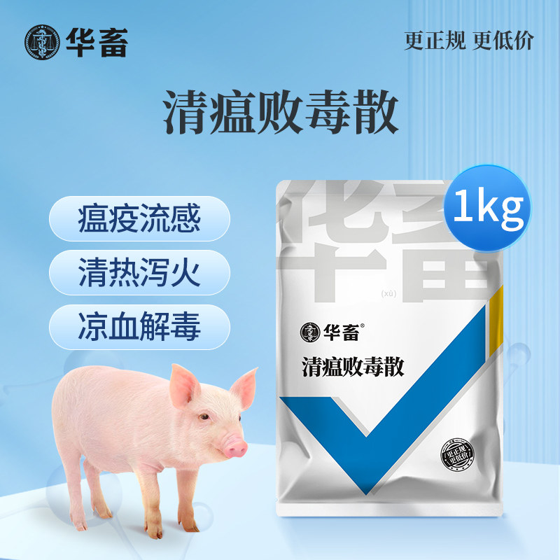 Huazhu Traditional Chinese medicine veterinary medicine Qingwen Baidu powder 1kg pig cattle sheep poultry medicine bird flu veterinary medicine