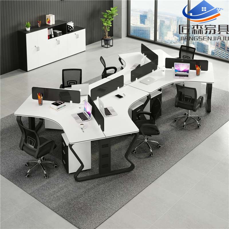 Office desk and chair combination simple and modern multi-person 3 5 6 8 computer screen staff table staff table