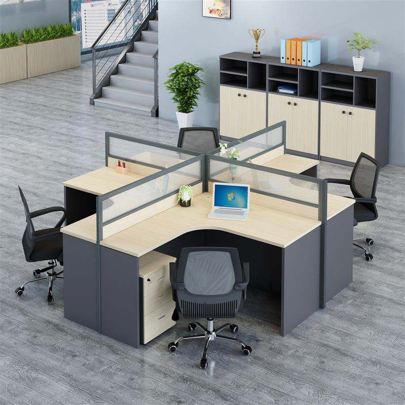 Single Desk Chair Combination Brief Modern Computer Desk Staff Table 2 4 6 People Digit Screen Holder Staff Table