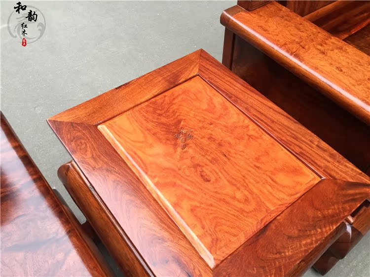 Sofa gỗ hồng mộc Burmese trái cây lớn gỗ hồng mộc mô hình 10 mảnh đặt sofa Việt Nam đồ gỗ gụ - Bộ đồ nội thất ghế sofa gỗ