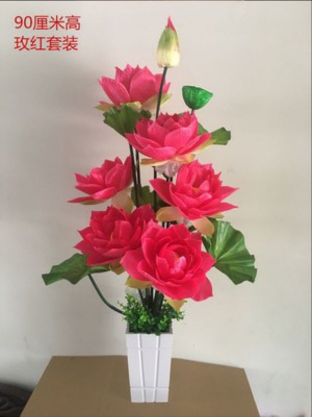 Mô phỏng hoa sen lớn hoa lily nước lily hoa khô sàn hoa bonsai cho phật đặt hoa phật cho phật - Hoa nhân tạo / Cây / Trái cây hoa ly giả