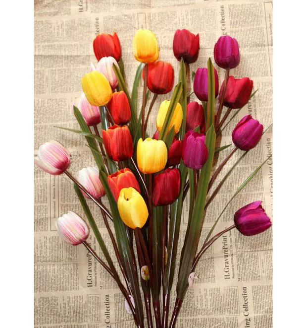 Mô phỏng Hoa tulip Năm đầu Hoa giả Hoa trang trí Hoa Trang trí Hoa Trang trí Hoa - Hoa nhân tạo / Cây / Trái cây cây hoa hồng giả