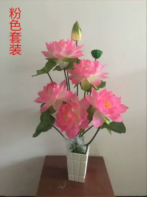 Mô phỏng hoa sen lớn hoa lily nước lily hoa khô sàn hoa bonsai cho phật đặt hoa phật cho phật - Hoa nhân tạo / Cây / Trái cây