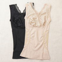  Japan constant temperature self-heating underwear body shaping warm vest womens body tightness cold-proof autumn and winter thin bottoming top