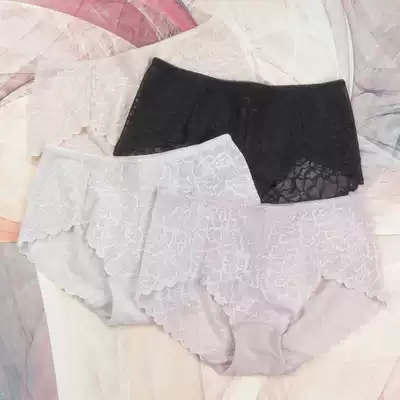 Japanese ultra-thin sexy hollow seamless underwear women lace low waist hot cotton crotch transparent Lady breifs