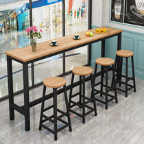 Bar table home high table restaurant coffee milk tea shop table chair small balcony table long table narrow bar table against the wall