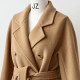 Mid-length double-sided cashmere coat woolen Hepburn style