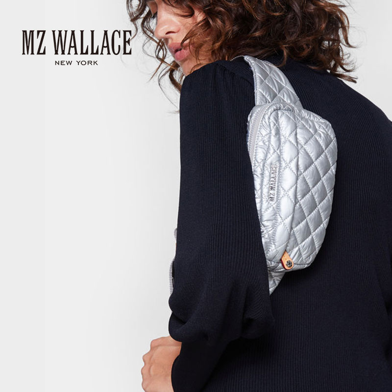 Kate tuần mz nam MZ Wallace Nylon Metro Belt Bag với một túi nhọn dài ngang vai.