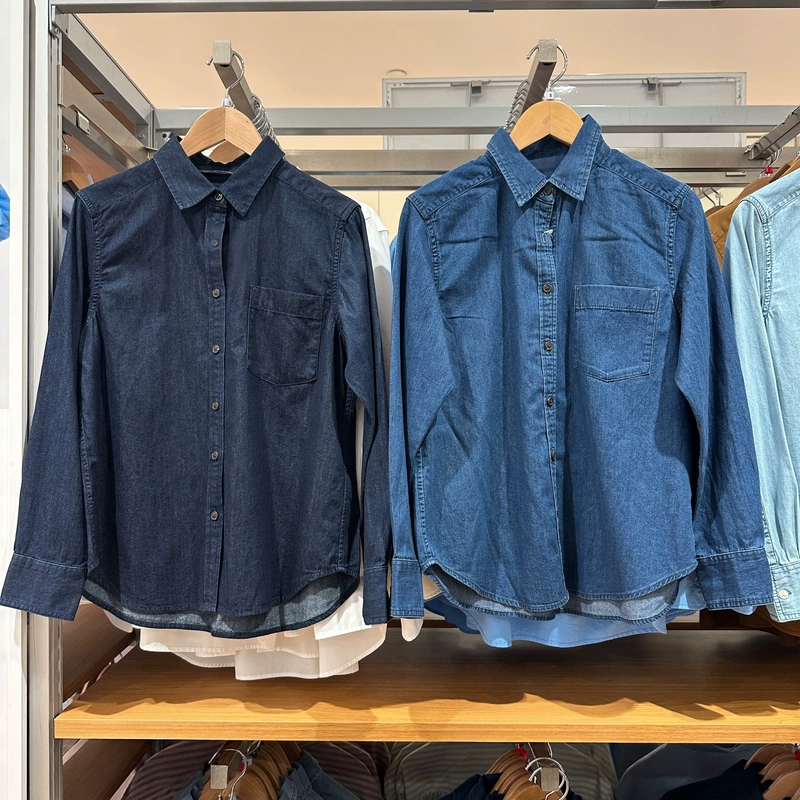 Denim Shirt/Long-Sleeved Washed Women's Shirt, Air-Conditioning Shirt, New Autumn Top, Thin Jacket R492461