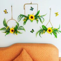 Nordic pendant simulation flower set pendant Wall hanging wall Indoor hanging basket wall decoration Wrought iron pendant background wall