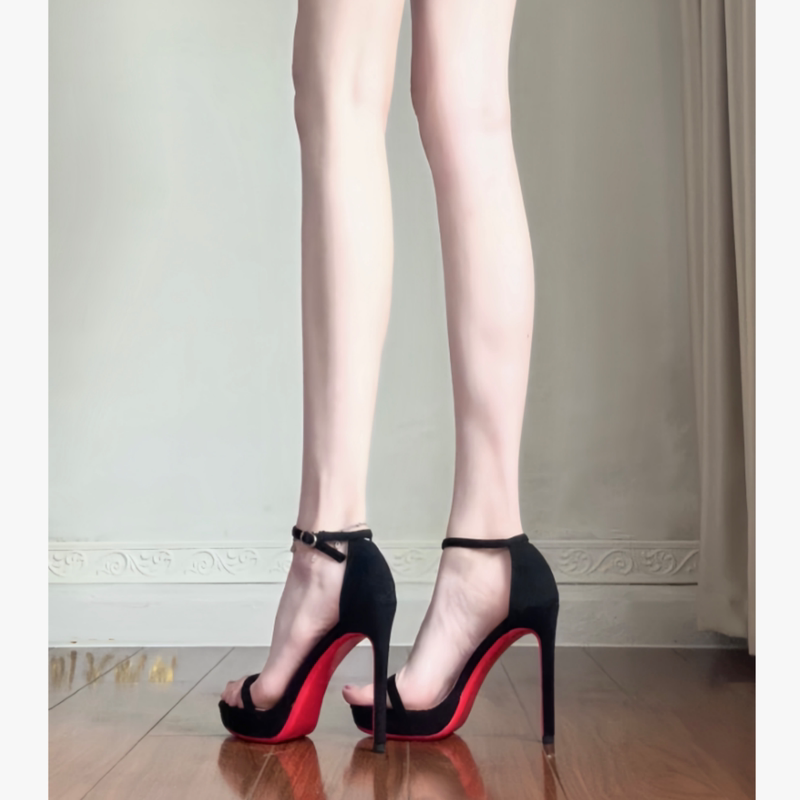 Women's Sandals 2026 Summer New Style Sw Single Strap Red Sole Waterproof Platform Stiletto Black Elegant High Heels 12cm Women's Sandals 2026 Summer New Style Sw Single Strap Red Sole Waterproof Platform Stiletto Black Elegant High Heels 12cm